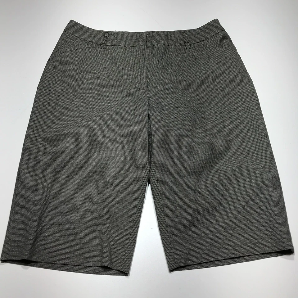 Worthington Stretch Shorts Womens Size 10 Gray Patterned Bermuda Mid Rise  - Image 1 of 4