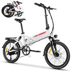 500W 48V Folding Electric Bike 20in Commuters Bicycle Adults eBike 7-Speed White