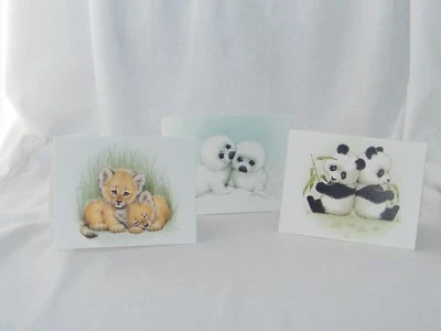 Current Endangered Young 'Uns Panda, Seal, Lion Note / Greeting Card & Envelope - Image 1 of 4