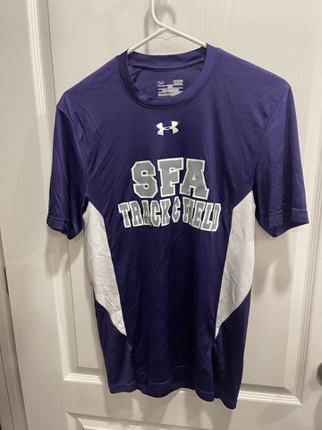 under armour track and field SFA Shirt Small Purple Short Sleeve Cover
