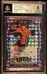 2020-21 UPPER DECK ALLURE HOCKEY -  MATTHEW TKACHUK PURPLE DIAMOND AUTO   #6/10!