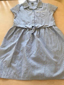Girls blue & white checked school dress size 9 years - Picture 1 of 3