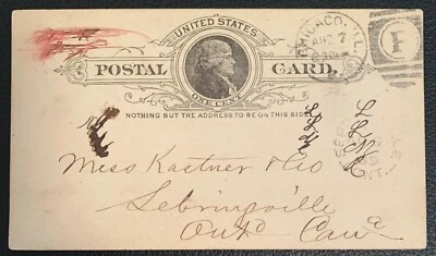 1889 US POSTAL CARD UX9 BOND BROTHERS BROKERS IN HIDES AND LEATHERS CHICAGO ILL - Image 1 of 2