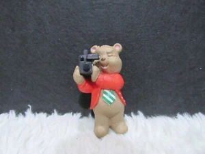1996 Plastic, Dad Bear In Red Jacket With Camera, Ornament - Picture 1 of 6