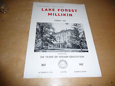 1956 MILLIKIN (ILL) AT LAKE FOREST (ILL) COLLEGE FOOTBALL PROGRAM EX