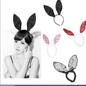 Halloween Bunny Rabbit Ears Headband Sequins Sparkling Party Wear Easter Costume