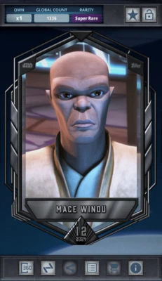 Topps Star Wars Trader Digital 2024 Black VIP EXCLUSIVE Mace Windu December SR - Image 1 of 2