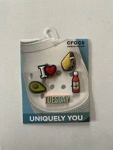 CROCS Uniquely You Jibbitz Charms 5 PACK TACO TUESDAY: Hot Sauce, Avocado - Picture 1 of 1
