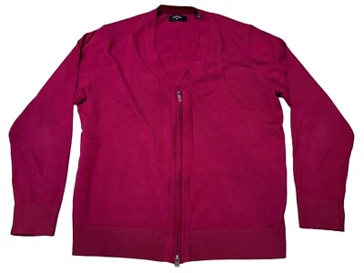 Callaway Men's Full-Zip 100% Pima Cotton Long-Sleeve Golf Sweater, Size M, NWOT - Image 1 of 4