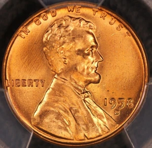 1958 D LINCOLN WHEAT PENNY PCGS MS-65RD *DAZZLING!!* LOT # 604 - Picture 1 of 3