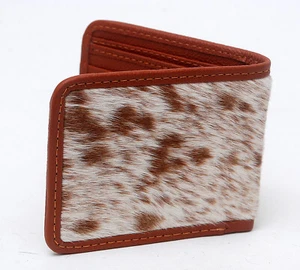 Cartera plegable de cuero de vaca para hombre de lujo con tarjetero de cuero PELO ON-119 - Imagen 1 de 3
