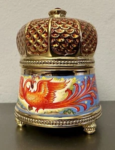 Neu im Karton House of Faberge der Feuervogel musikalische Porzellan Schmuckschatulle Franklin Mint - Bild 1 von 10