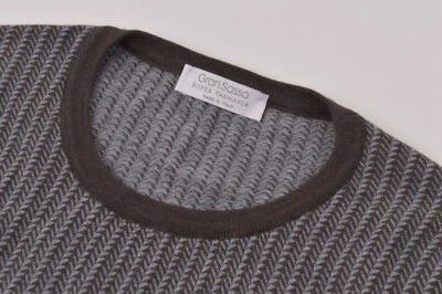 Gran Sasso NWT Crew Neck Sweater Size 50 40 US M Brown & Gray Wool - Image 1 of 4