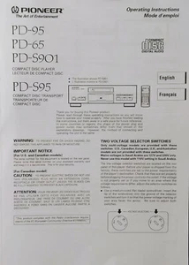 Pioneer PD-95 - PD-65 - PD-S901 - PD-S95 - Instrucciones de funcionamiento - MANUAL DEL USUARIO - Imagen 1 de 1
