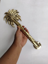 Light weight 16 " Polished large Palm tree Door pull handle aged brass 40cm B