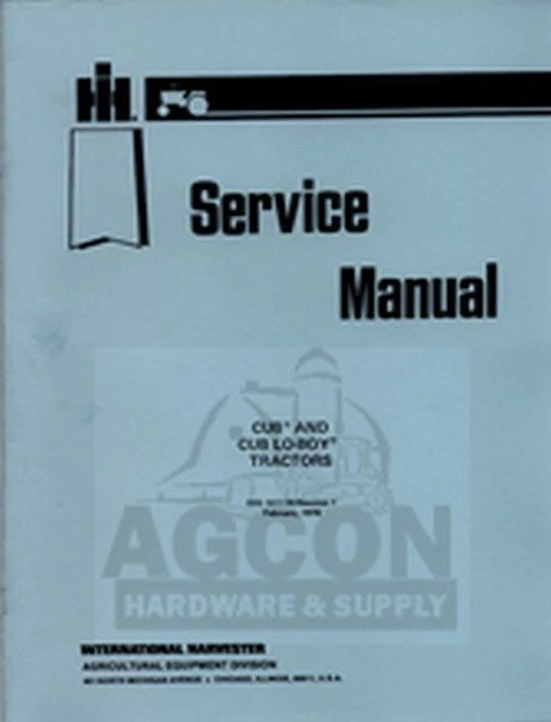 International Harvester Farmall Cub Cub Lo-Boy Tractor Manual de taller IH Foto 1 de 1