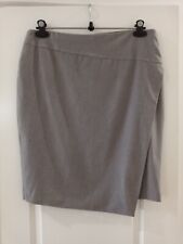 Liz Jordan Size 16 Grey Pencil Skirt With faux Flap Front Fully Lined