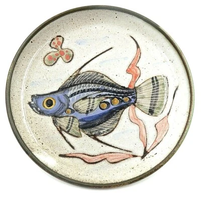 PLATO DE PESCADO AZUL ENSALADA/INICIO PRINCIPAL FAIT VINTAGE ~ HECHO EN FRANCIA Foto 1 de 4