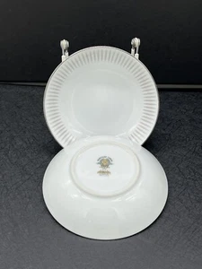TWO Noritake BIARRITZ Berry Bowls 5 1/2" Grey Feathers MCM Mid Century Mod VTG - Picture 1 of 10