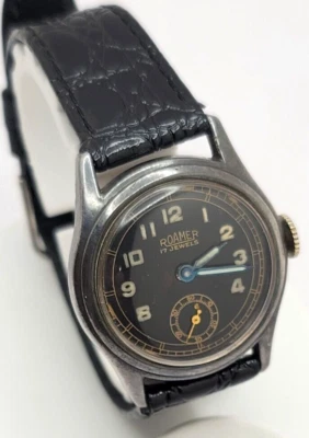 罕见 1940 年 Roamer 纯银军用 USN 发行军官手表作品 — 第 1/4 张图片