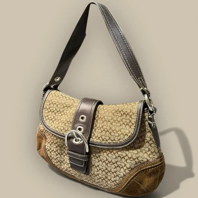 Coach Soho Signature Brown Small Shoulder Bag Vintage Y2K Model #F10926 Buckle - Image 1 of 4