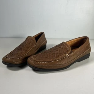 Johnston & Murphy Waffle Loafers Size 10.5 M 25-3996 Leather Made in Brazil - Picture 1 of 10