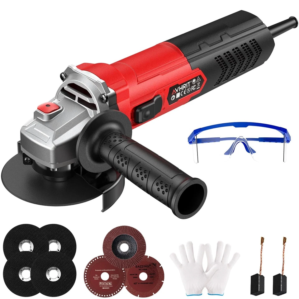 AVHRIT Angle Grinder 10 Amp, 4-1/2 inch Power Angle Grinder Tools with 13000 RPM, 12...