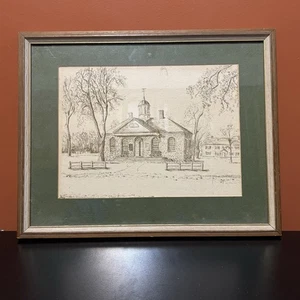Colonial Williamsburg VA Old Courthouse By Janice O. Dool Art Framed - Picture 1 of 16