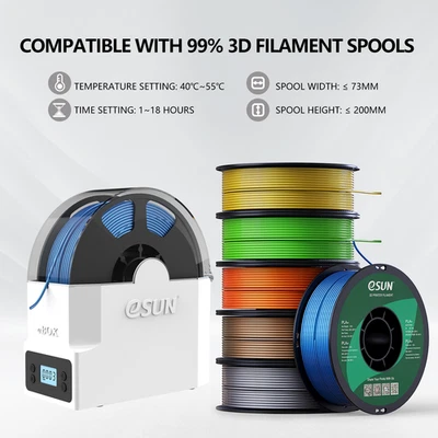 eSUN Filament Dryer Box Adjustable Dry Faster Smarter fr 1.75/2.85mm PLA/ABS/TPU - Image 1 of 4