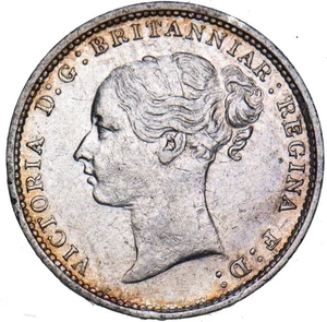 1886 Threepence - Victoria British Silver Coin - Nice - Bild 1 von 2