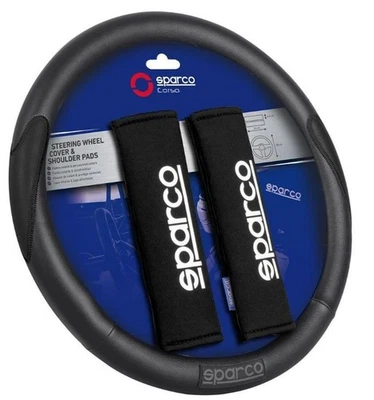 SPARCO SPC1116KBK PACK Coprivolante antiscivolo Ø37-38cm nero/grigio - Immagine 1 di 4