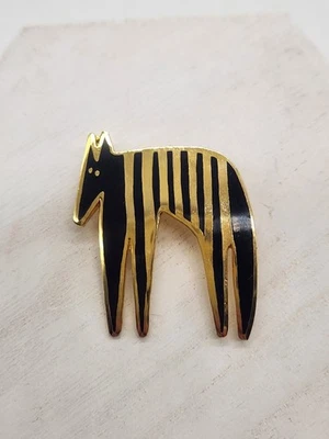 Broche de joyería artística cloisonné de animales salvajes Laurel Burch Foto 1 de 4