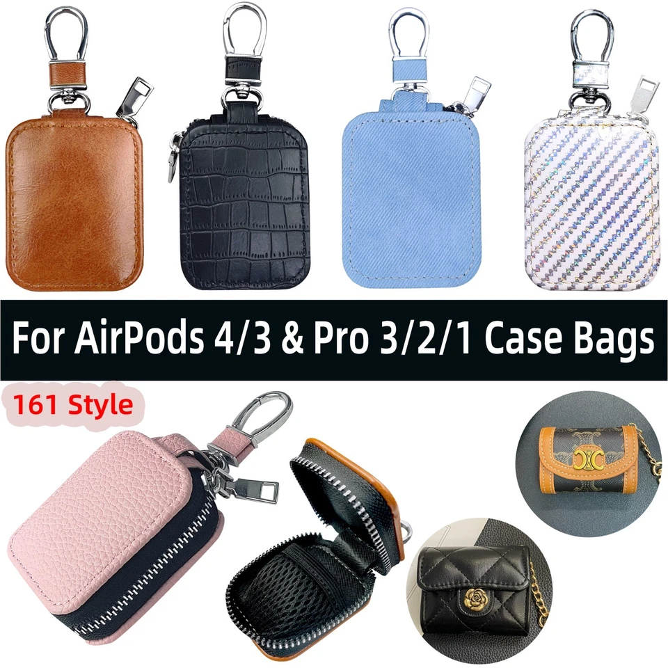 Ударопрочный кожаный чехол для AirPods поколения 4/3 AirPods Pro 3 2 1 - Изображение 1 из 4
