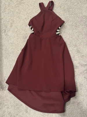 SPEECHLESS Womens Burgundy  Cut Out  Halter Mini Cocktail Dress Size 1 Bold Sexy - Image 1 of 4