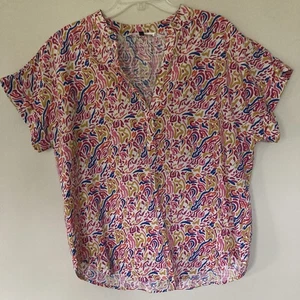 MICHELLE MCDOWELL Top Colorful Abstract Squiggle Print Rachel A New Day; Sz. XXL - Picture 1 of 5