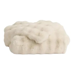 NWT Hythe Luxury Bubble Throw Blanket Ivory White 60”x50" Soft NEW $100 - Picture 1 of 5