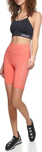 DKNY Sport Rhinestone Outline Logo Bike Shorts Calypso S NEW $50 DP2S5030 - Imagen 1 de 4