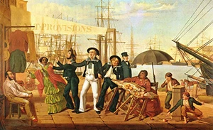 After The Long Cruise de John Carlin Sailors Harbor Dock 11x17 edición abierta - Imagen 1 de 1