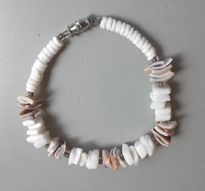 Pulsera Puka Shell vintage 10 mm 7,75 Foto 1 de 4