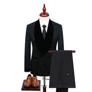 Traje de escenario para hombre chaqueta de gran tamaño vestido de novia anfitrión actuación 2 piezas abrigo + pantalones - Imagen 1 de 31