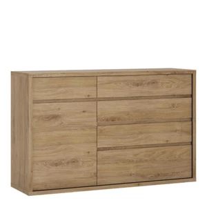 Shetland Cupboard | 1 Door 5 Drawers Oak Finish Storage Unit | Fast UK Delivery - Picture 1 of 7