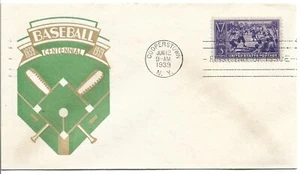 1939 FDC, BASEBALL CENTENNIAL , LUDWIG CACHET - Picture 1 of 2