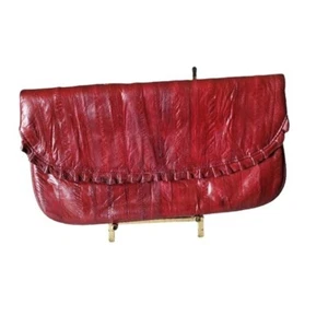 Borsa a tracolla Sunco vintage borgogna bordo arricciato pelle d'anguilla 5x9 - Foto 1 di 6