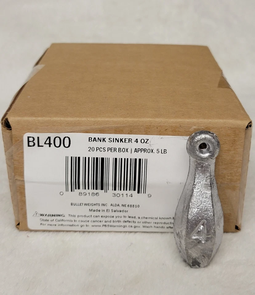 5 lb de hundidores de banco 4 oz 20 piezas aprox. por caja Foto 1 de 1