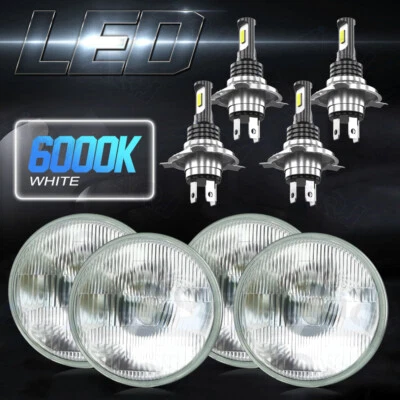 4PC 5 3/4" 5.75 inch Round LED Headlights Hi/Lo Beam For Buick Riviera 1963-1974 Foto 1 de 4