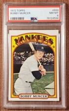 1972 Topps #699 Bobby Murcer New York Yankees High No. Baseball Card PSA 8