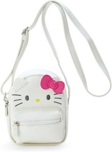 Sanrio Hello Kitty die cut face design shoulder bag white