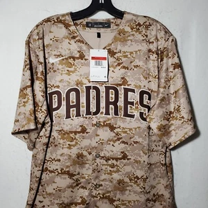 San Diego Padres Camouflage Jersey Men’s Large Nike Road Brown Blank NWT - Picture 1 of 12