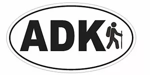 ADK Adirondack Hiker Oval Bumper Sticker or Helmet Sticker D3002 Euro Oval - Picture 1 of 1