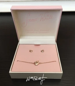 2020 Disney Snow White Jewelry Set for Girls Rose Gold Bolo Bracelet & Earrings - Foto 1 di 3